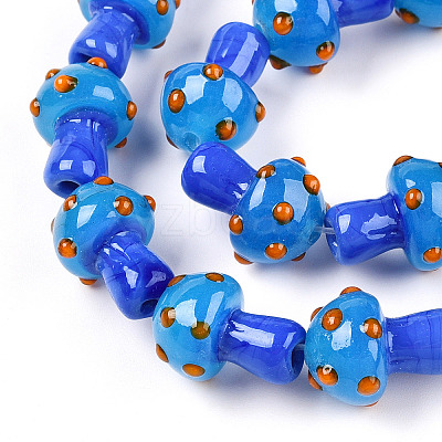 Handmade Lampwork Beads Strands X-LAMP-N024-09B-1