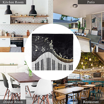 Piano Pattern Linen Tablecloth AJEW-WH0528-69A-1