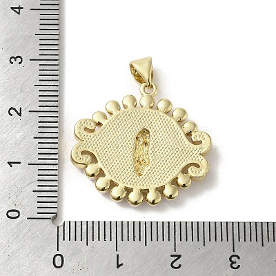 Brass Pave Shell Pendants KK-I708-16Q-G-1