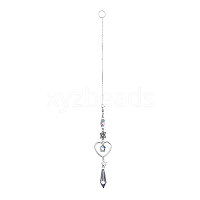 AB Color Plated Crystal Bullet Big Pendant Decorations HJEW-G019-03A-1