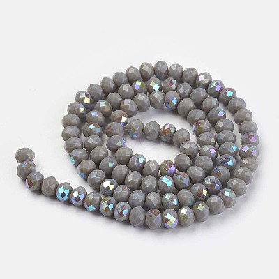 Electroplate Opaque Solid Color Glass Beads Strands EGLA-A034-P10mm-L13-1