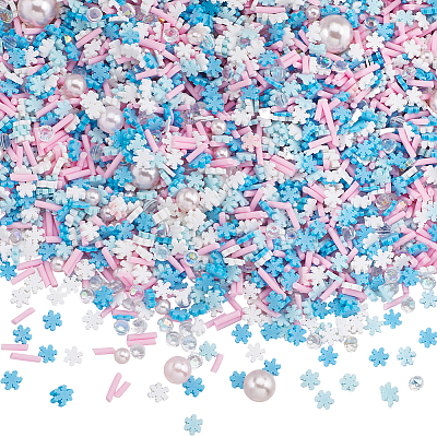 Snowflake Theme Handmade Polymer Clay Cabochons CLAY-SC0001-96-1
