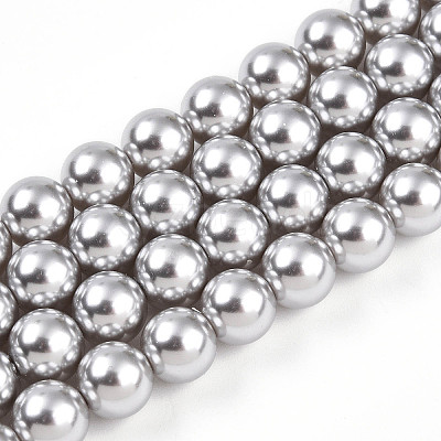 Baking Paint Pearlized Glass Pearl Bead Strands HY-N002-8mm-A03-1