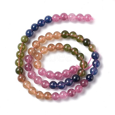 Natural White Jade Imitation Tourmaline Beads Strands X-G-I334-01A-1