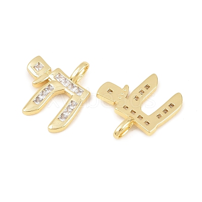 Brass Micro Pave Clear Cubic Zirconia Pendants KK-C170-11A-G-1