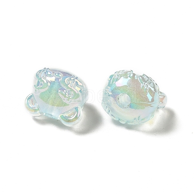 UV Plating Rainbow Iridescent Acrylic Beads PACR-M002-03-1