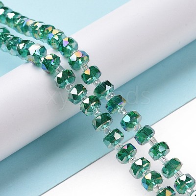 Electroplate Transparent Glass Beads Strands EGLA-H101-03D-1