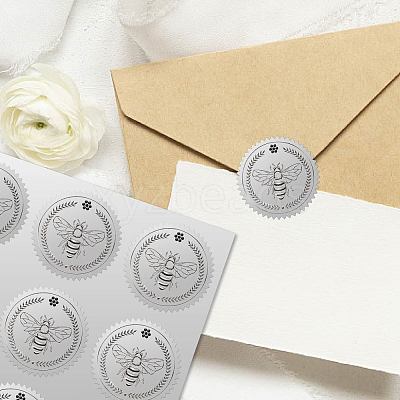 34 Sheets Silver Foil Embossed PET Picture Sticker DIY-WH0528-023-1