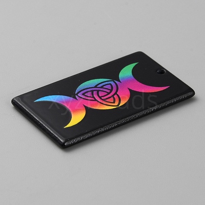 Printed Acrylic Pendants OACR-WH0036-23K-1