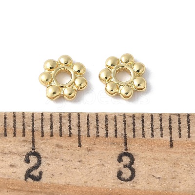 Flower Brass Spacer Beads KK-F892-55G-1