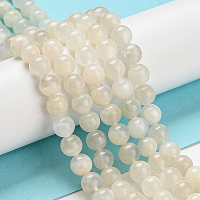 Natural White Moonstone Beads Strands X-G-F306-05AB-6mm-01-1