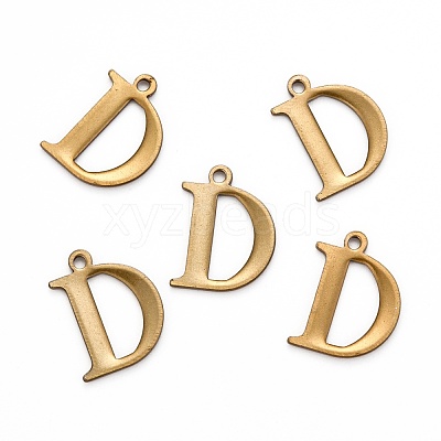 304 Stainless Steel Alphabet Charms STAS-H122-D-AB-1