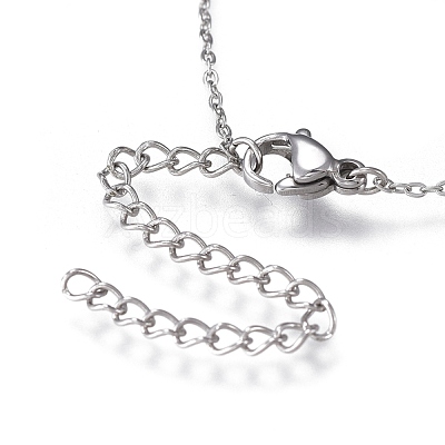 Brass Micro Pave Clear Cubic Zirconia Pendant Necklaces NJEW-R256-08P-1