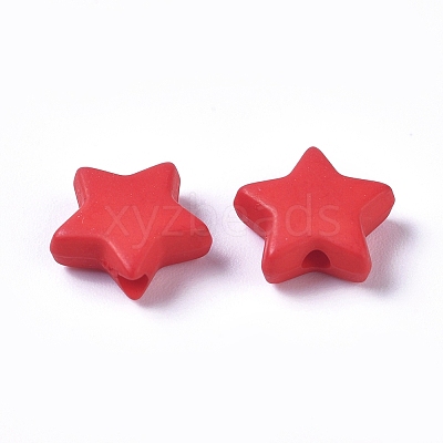 Opaque Acrylic Beads LS-SACR-WH0002-07J-1