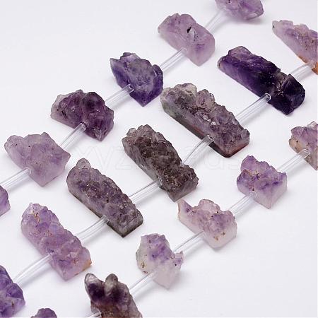 Natural Druzy Amethyst Beads Strands G-K135-C01-1