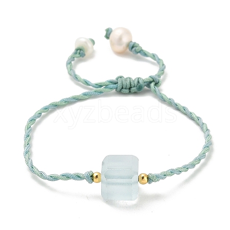 Natural Aquamarine Bracelets BJEW-E098-02G-1