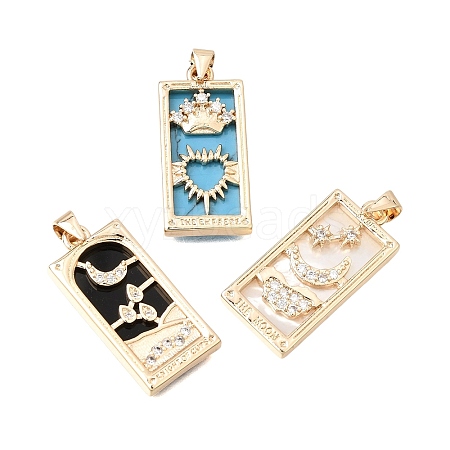 Brass Micro Pave Clear Cubic Zirconia Pendants CU-CBAE7DF-08G-1