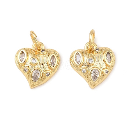 Brass Micro Pave Clear Cubic Zirconia Pendants KK-G544-05G-02-1