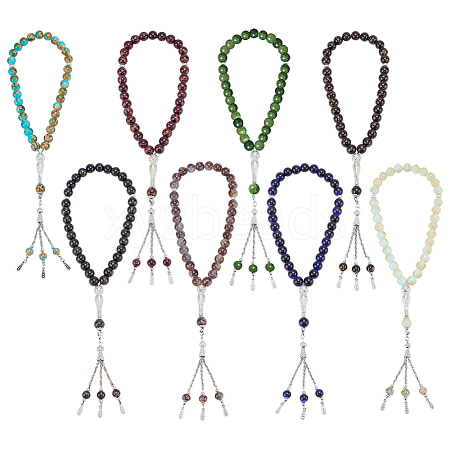 8Pcs 8 Colors Alloy Charm Bracelets BJEW-PH0004-69-1
