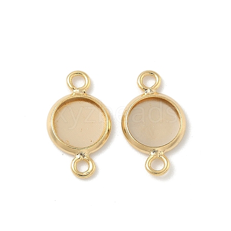 Flat Round Brass Connector Cabochon Settings KK-K414-13G-G-1