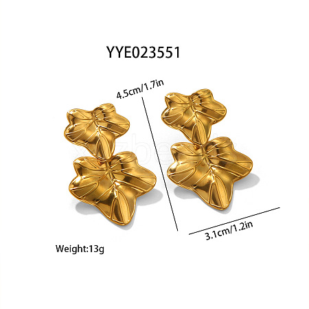 Fashionable Irregular Double-layer Stainless Steel Stud Earrings for Women Summer Accessories MT3122-8-1