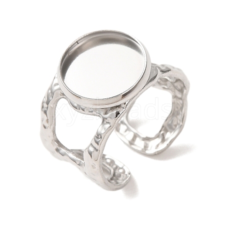 Hammered 304 Stainless Steel Cuff Ring Components SA-CBAC0DF-02C-P-1