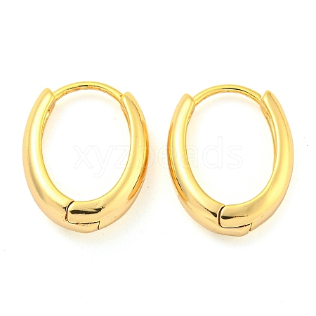 Oval Brass Huggie Hoop Earrings for Women EJEW-M255-01G-1