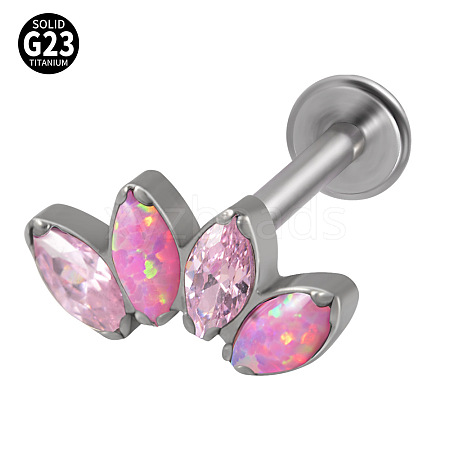 G23 Titanium with Cubic Zirconia Threadless Labrets WGA6216-12-1