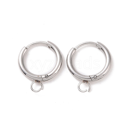 Tarnish Resistant 304 Stainless Steel Huggie Hoop Earring Findings X-STAS-J400-36P-1