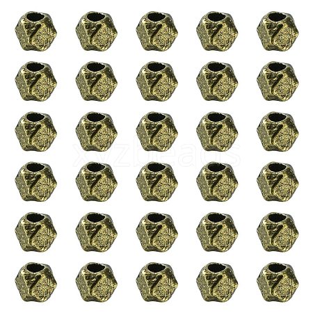 Polyhedron Tibetan Style Alloy Finding Beads FIND-YW0004-25AB-1