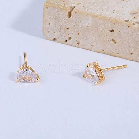 Simple and Delicate Teardrop Brass Stud Earrings SC1942-1