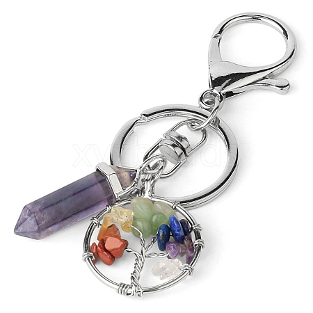 Mixed Stone Keychains PW-WG01337-01-1