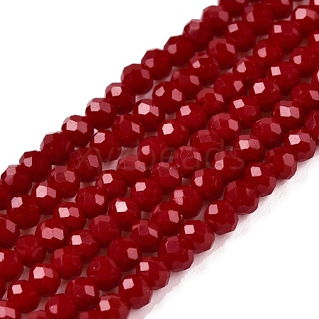 Opaque Solid Color Glass Beads Strands EGLA-T021-02G-1