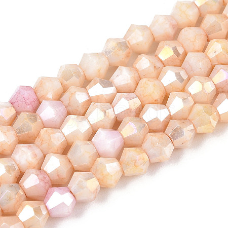 Ombre Effect Dyed Glass Beads Strands GLAA-T025-4mm-09A-1