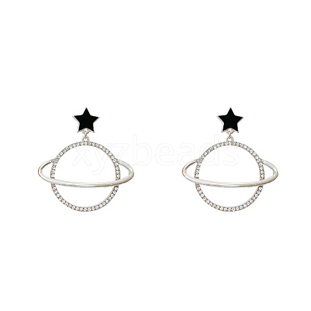 Alloy Rhinestone Stud Earrings for Women WG1FE2D-04-1