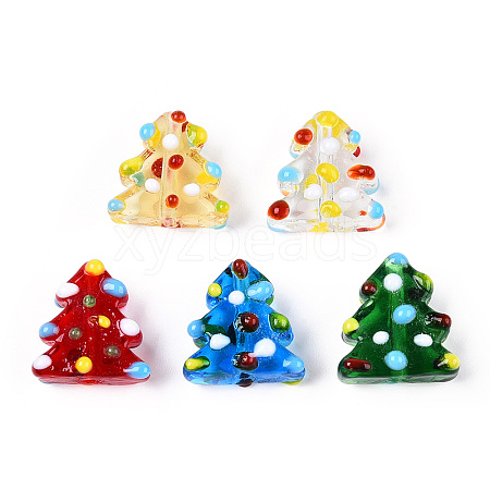 Christmas Theme Handmade Lampwork Bumpy Beads LAMP-G142-06-M-1