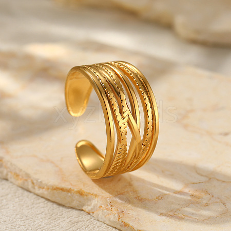 Cross 201 Stainless Steel Cuff Rings for Women FS-WG26F46-09-1