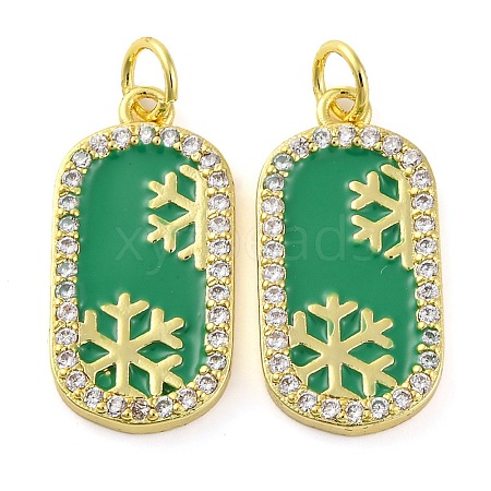 Christmas Series Brass Micro Pave Cubic Zirconia Pendants KK-S401-03G-C-1