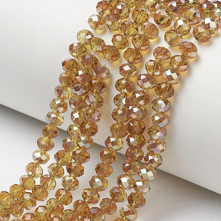 Electroplate Glass Beads Strands EGLA-A034-T6mm-J13-1