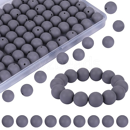 80Pcs Round Silicone Focal Beads SIL-SZ0001-24-22-1