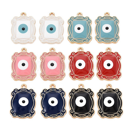 Rack Plating Alloy Enamel Pendants ENAM-T015-006-NR-1