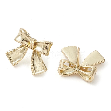 Bowknot Brass Stud Earrings EJEW-M245-11G-1