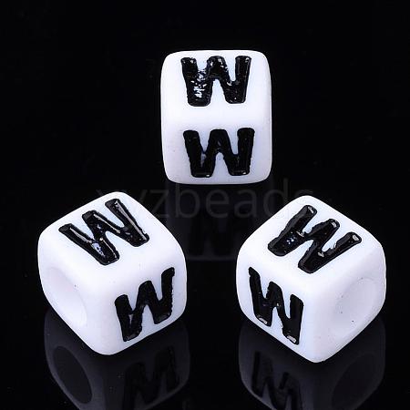 Letter Acrylic Beads PL37C9129-W-1