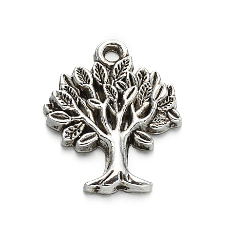 Tree of Life Tibetan Style Alloy Pendants TIBEP-ZN-10909-AS-RS-1