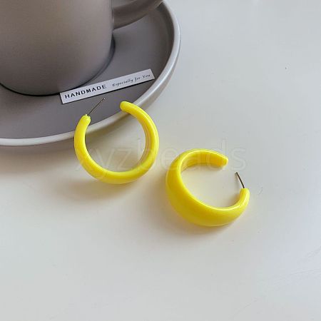 Acrylic C-Shape Stud Earrings FS-WG8BEC0-02-1