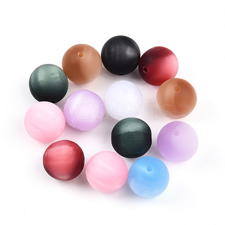 Frosted Resin Beads RESI-N042-16mm-06-1