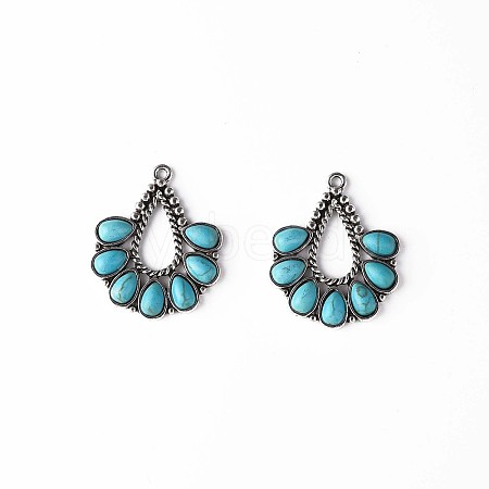 Synthetic Turquoise Pendants X-PALLOY-N157-036-1