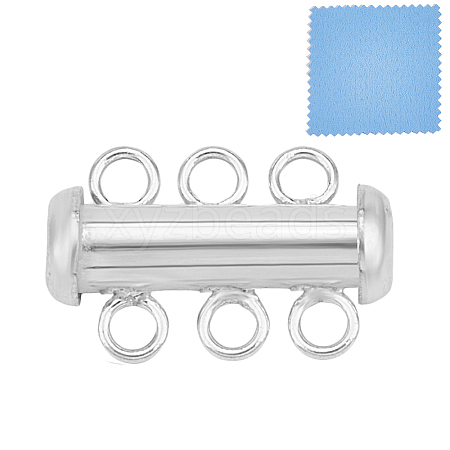 1Pc 925 Sterling Silver Slide Lock Clasps STER-GO0001-72C-1