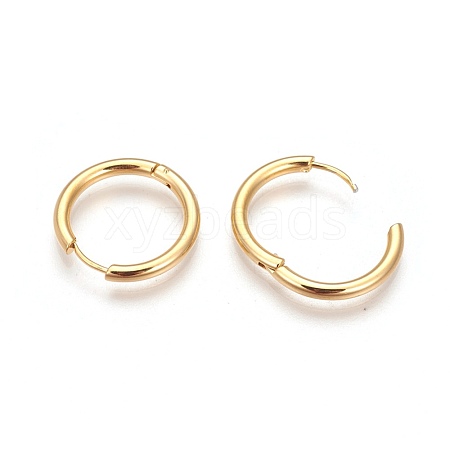 Ion Plating(IP) 304 Stainless Steel Hoop Earrings EJEW-P177-G-16-1