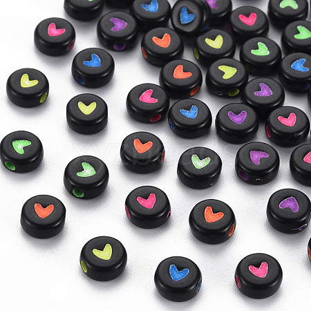 Opaque Black Acrylic Beads MACR-S273-40-1